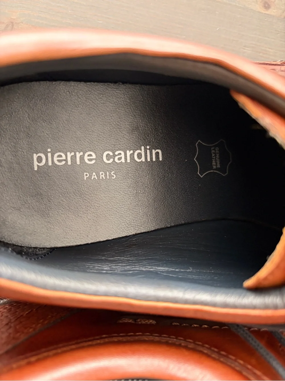 Pierre Cardin Men's Cognac Brown Leather Derby Shoes - 43/9